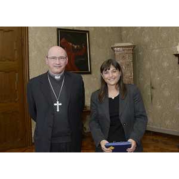 Carlo Maria Redaelli (Arcivescovo Gorizia) e Debora Serracchiani (Presidente Friuli Venezia Giulia) nella Casa arcivescovile. (Gorizia 18/10/13)