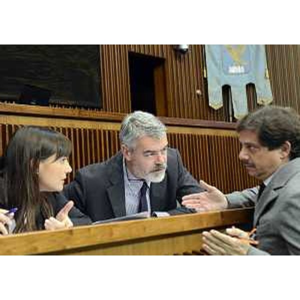 Debora Serracchiani (Presidente Friuli Venezia Giulia) e Paolo Panontin (Assessore regionale Autonomie locali) con Vincenzo Martines (Consigliere regionale, presidente V Commissione consiliare) in Consiglio regionale. (Trieste 30/10/13)