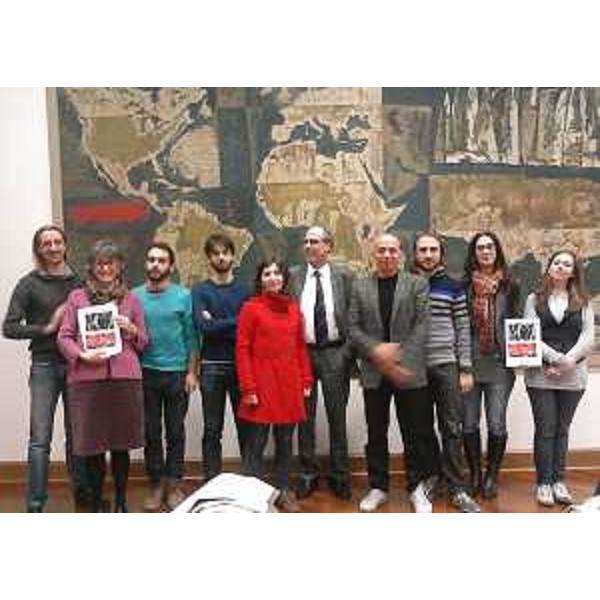 Gianni Torrenti (Assessore regionale Cultura) e Claudio de Maglio (Direttore "Nico Pepe") alla presentazione della partecipazione della Civica Accademia d'Arte Drammatica "Nico Pepe" a "Podium 2013-Festival internazionale di Scuole di Teatro" (a Mosca dal 15 al 19 novembre 2013). (Trieste 11/11/13)