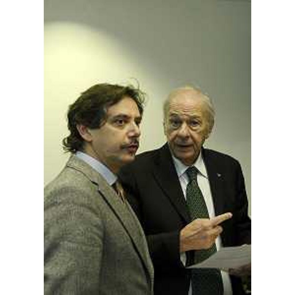 Vincenzo Martines (Consigliere regionale, presidente V Commissione consiliare) ed Ettore Romoli (Sindaco Gorizia, presidente CAL). (Udine 14/11/13)