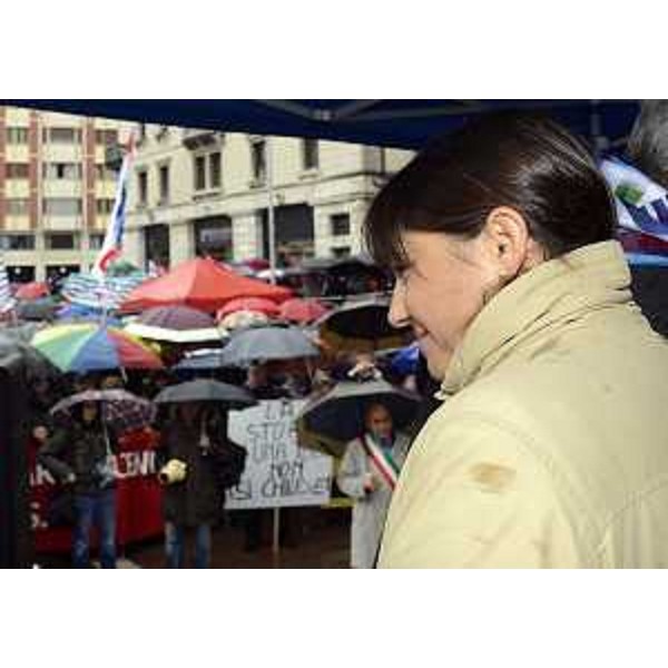 Debora Serracchiani (Presidente Friuli Venezia Giulia) alla manifestazione indetta in occasione dello sciopero generale. (Pordenone 15/11/13)
