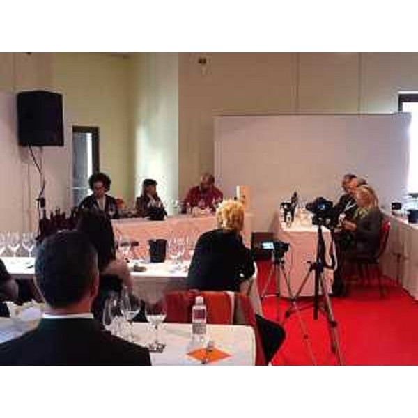 Debora Serracchiani (Presidente Friuli Venezia Giulia) all'incontro pubblico nell'ambito della XV edizione della rassegna enogastronomica del Nordest "Ein Prosit", al Palazzo Veneziano. (Malborghetto 17/11/13)