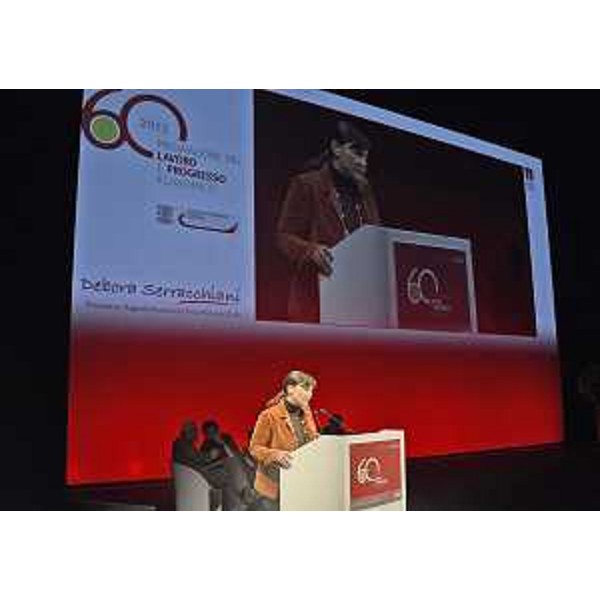Debora Serracchiani (Presidente Friuli Venezia Giulia) interviene alla LX Premiazione del Lavoro e Progresso economico, al Teatro Nuovo. (Udine 18/11/13)