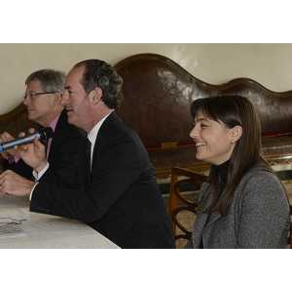 Peter Kaiser (Governatore Land Carinzia), Luca Zaia (Presidente Veneto) e Debora Serracchiani (Presidente Friuli Venezia Giulia) in conferenza stampa sul GECT "Euregio Senza Confini" - Venezia 25/11/2013