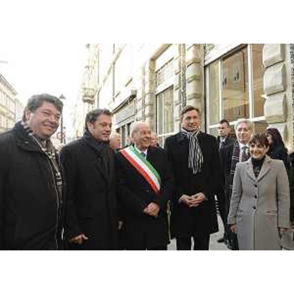 Ettore Romoli (Sindaco Gorizia), Borut Pahor (Presidente Repubblica di Slovenia) e Debora Serracchiani (Presidente Friuli Venezia Giulia) - Gorizia 06/12/2013