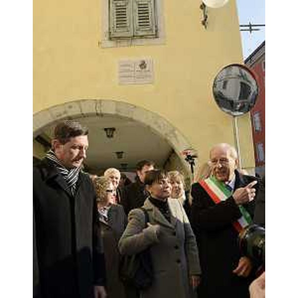 Borut Pahor (Presidente Repubblica di Slovenia), Debora Serracchiani (Presidente Friuli Venezia Giulia) ed Ettore Romoli (Sindaco Gorizia) - Gorizia 06/12/2013