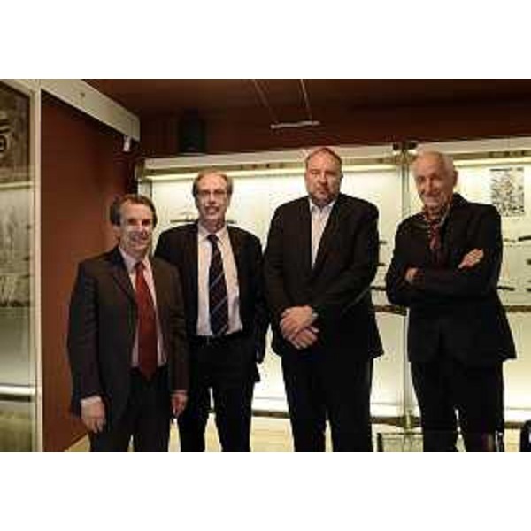 Claudio Orazi (Sovrintendente e direttore artistico Teatro lirico Giuseppe Verdi Trieste), Gianni Torrenti (Assessore regionale Cultura), Roberto Cosolini (Sindaco Trieste) e Miloš Budin (Presidente ilRossetti Teatro stabile Friuli Venezia Giulia) - Trieste 14/12/2013
