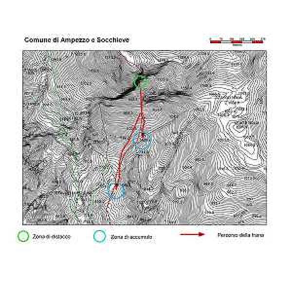 Rilievo dettagliato del movimento franoso che ha interessato il versante Sud del monte Monfredda nei territori comunali di Ampezzo e Socchieve - 29/12/2013