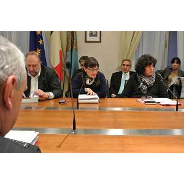 Roberto Cosolini (Sindaco Trieste), Debora Serracchiani (Presidente Friuli Venezia Giulia) e Loredana Panariti (Assessore regionale Lavoro) al Tavolo sulla Ferriera di Servola (TS) - Trieste 15/01/2014