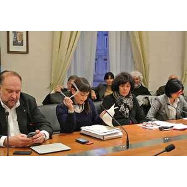 Roberto Cosolini (Sindaco Trieste), Debora Serracchiani (Presidente Friuli Venezia Giulia) e gli assessori regionali Loredana Panariti (Lavoro) e Sara Vito (Ambiente) al Tavolo sulla Ferriera di Servola (TS) - Trieste 15/01/2014