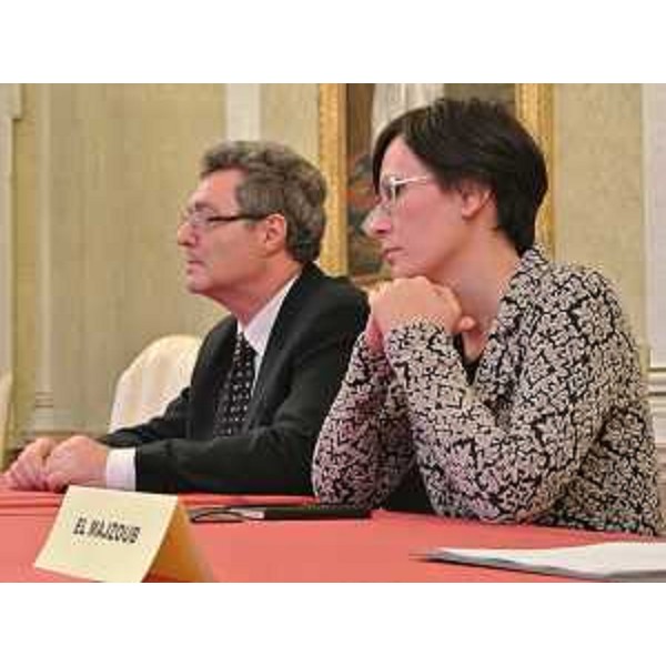 Damir Grubisa (Ambasciatore Repubblica Croazia a Roma) e Tamara Perisic (Sottosegretario Cultura Repubblica Croazia) nella sede della Regione - Trieste 18/01/2014