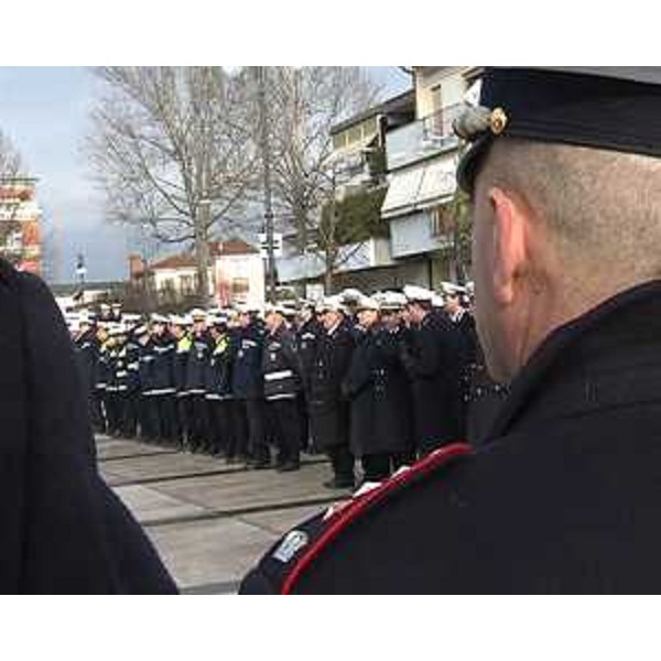Agenti di Polizia alle celebrazioni per la V Giornata regionale della Polizia locale e del suo patrono San Sebastiano - Azzano X 20/01/2014
