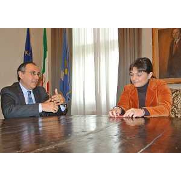 Debora Serracchiani (Presidente Friuli Venezia Giulia) con Vincenzo Morgante (direttore Tgr Rai regionale) – Trieste 28/01/2014