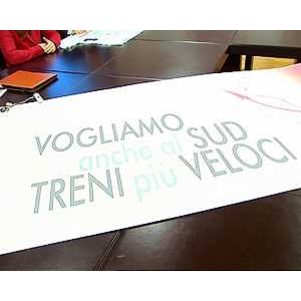 Il manifesto dell’iniziativa “Treni ad alta velocità sulla dorsale Adriatica” – Udine 04/02/2014