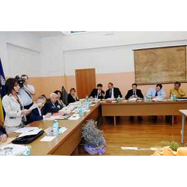 Palmina Mian (Sindaco Ruda) e Riccardo Illy (Presidente Regione Friuli Venezia Giulia) alla riunione di Giunta svoltasi a Ruda. (Ruda 08/06/07) 
