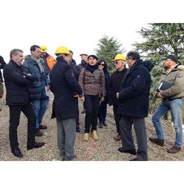 Mariagrazia Santoro (Assessore regionale Lavori pubblici) visita i cantieri dei lavori di recupero del castello - Colloredo di Monte Albano 15/02/2014