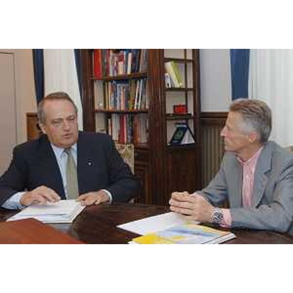 Riccardo Illy (Presidente Regione Friuli Venezia Giulia) incontra Luigi Abete (Presidente BNL). (Trieste 13/06/07)