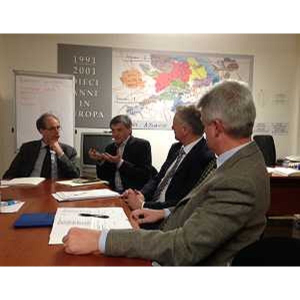 Gianni Torrenti (Assessore regionale Cultura) e Federico Rossi (Presidente Mittelfest) - Cividale del Friuli 28/02/2014