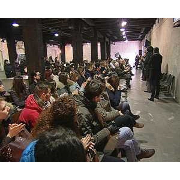 Alla Risiera di San Sabba, incontro di saluto agli studenti che partecipano al progetto Promemoria Auschwitz, viaggio sulle strade della memoria della Shoah - Trieste 03/03/2014