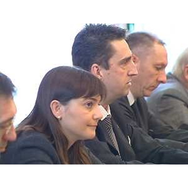 Debora Serracchiani (Presidente Friuli Venezia Giulia) e Gianluca Madriz (Presidente CCIAA Gorizia) con il Consiglio della Camera di Commercio - Gorizia 03/03/2014