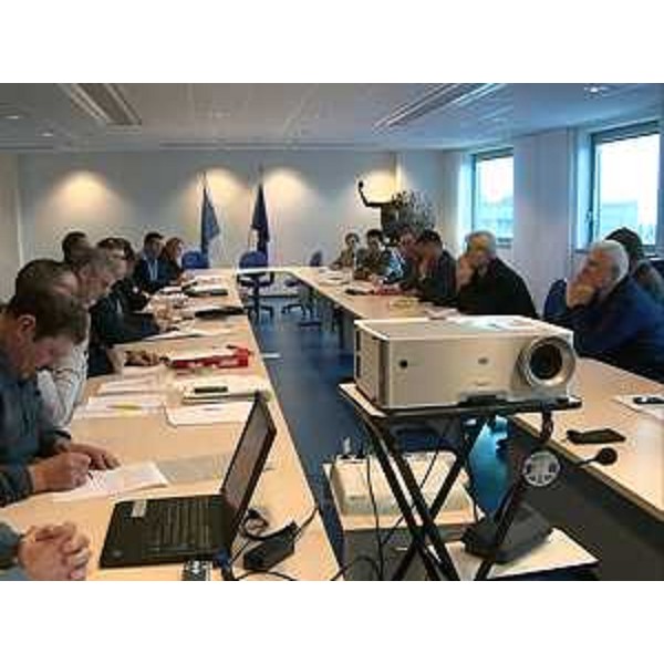 Tavolo della riunione sulla crisi del Consorzio Cooperativo Latterie Friulane, nella sede della Regione Friuli Venezia Giulia - Udine 03/03/2014