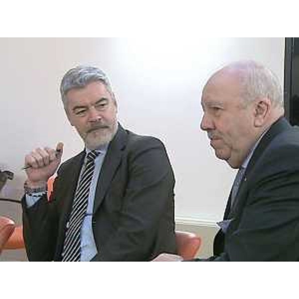 Paolo Panontin (Assessore regionale Autonomie locali) e Dario Zearo (Sindaco Tolmezzo) in Municipio - Tolmezzo 03/03/2014