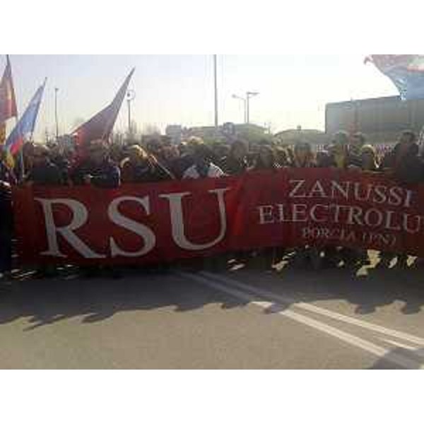 Manifestazione dei lavoratori dell'Electrolux - Porcia 07/03/2014
