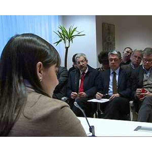 Debora Serracchiani (Presidente Friuli Venezia Giulia) alla presentazione della "proposta finale" per salvare il Consorzio Aussa Corno - Udine 07/03/2014