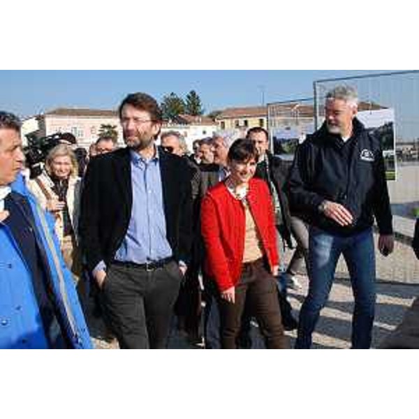 Dario Franceschini (Ministro Beni e Attività Culturali e Turismo), Debora Serracchiani (Presidente Friuli Venezia Giulia) e Paolo Panontin (Assessore regionale Protezione civile) - Palmanova 08/03/2014