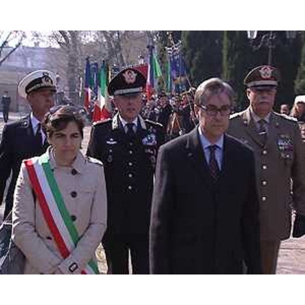 Fabiana Martini (Vicesindaco Trieste) e Francesco Peroni (Assessore regionale Finanze) alla "Giornata dell'Unità nazionale, della Costituzione, dell'inno e della bandiera", sul Colle di San Giusto - Trieste 17/03/2014