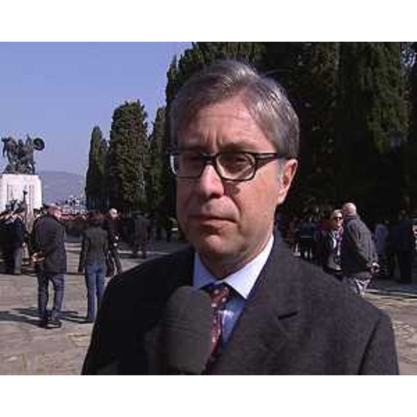 Francesco Peroni (Assessore regionale Finanze) alla "Giornata dell'Unità nazionale, della Costituzione, dell'inno e della bandiera", sul Colle di San Giusto - Trieste 17/03/2014