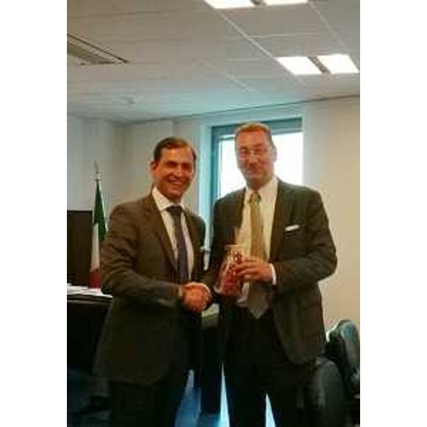 Christian Ragger (Assessore Autorizzazioni e Tematiche giuridiche, Caccia e Parchi nazionali Land Carinzia) e Sergio Bolzonello (Vicepresidente e assessore Risorse agricole e forestali Regione FVG) - Udine 18/03/2014