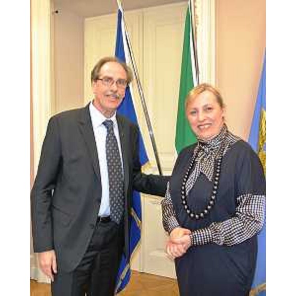 Gianni Torrenti (Assessore Cultura Regione Friuli Venezia Giulia) e Ingrid Sergas (Console generale di Slovenia a Trieste) - Trieste 18/03/2014