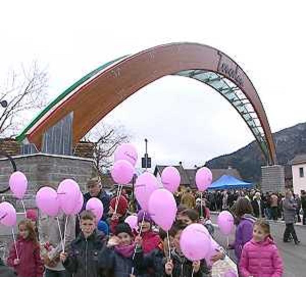 Inaugurazione dell'arco in legno lamellare costruito per l'arrivo sullo Zoncolan della Tappa Maniago-Monte Zoncolan del 97° Giro d'Italia - Ovaro 24/03/2014