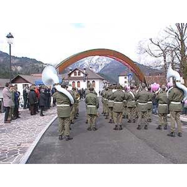 Inaugurazione dell'arco in legno lamellare costruito per l'arrivo sullo Zoncolan della Tappa Maniago-Monte Zoncolan del 97° Giro d'Italia - Ovaro 24/03/2014