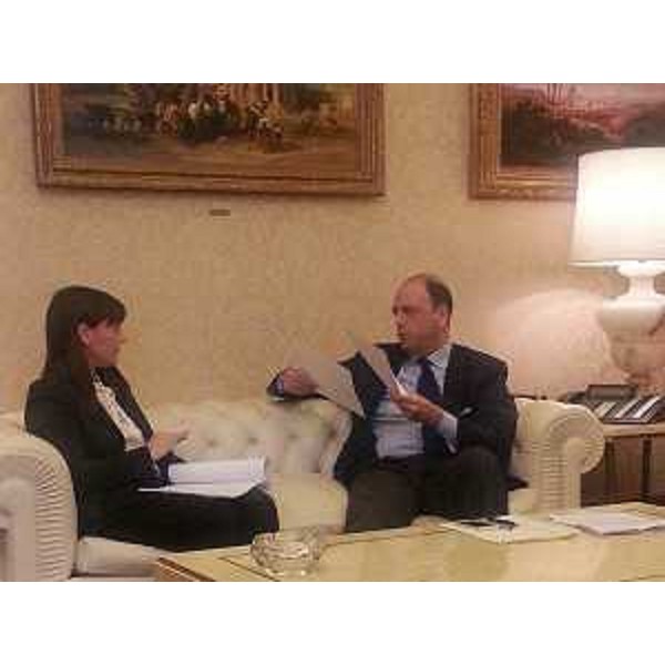 Debora Serracchiani, presidente della Regione autonoma Friuli Venezia Giulia, e Angelino Alfano, vicepresidente del Consiglio e ministro dell'Interno - Roma 26/03/2014
