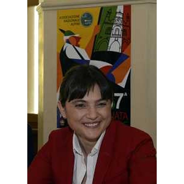 Debora Serracchiani (Presidente Friuli Venezia Giulia) alla conferenza stampa di presentazione dell'ottantasettesima Adunata nazionale degli Alpini (Pordenone 9, 10 e 11 maggio 2014) - Pordenone 10/04/2014