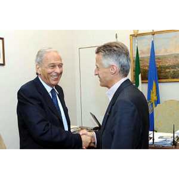 Riccardo Illy (Presidente Regione Friuli Venezia Giulia) incontra Ettore Romoli (Sindaco Gorizia). (Trieste 04/07/07)