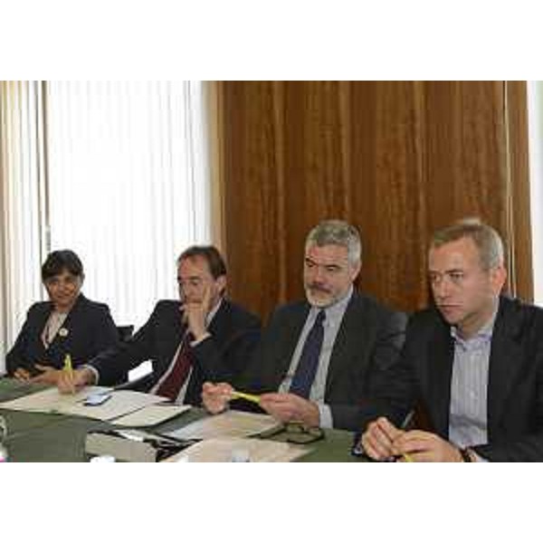 Debora Serracchiani (Presidente Friuli Venezia Giulia), Angelo Rughetti (Sottosegretario Semplificazione e Pubblica Amministrazione), Paolo Panontin (Assessore regionale Funzione pubblica) e Carlo Purassanta (Amministratore delegato Microsoft Italia) all'Insiel nel Digital-Day (D-Day) di Go On FVG - Trieste 05/05/2014