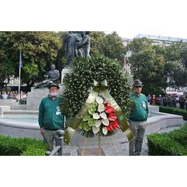 Cerimonia della deposizione di una Corona d'alloro ai Caduti, in piazza Ellero dei Mille, all'ottantasettesima Adunata nazionale degli Alpini - Pordenone 09/05/2014