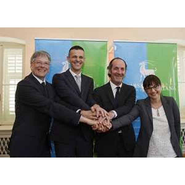 I presidenti Peter Kaiser (Land Carinzia), Valter Flego (Regione Istriana), Luca Zaia (Regione Veneto) e Debora Serracchiani (Regione Friuli Venezia Giulia) in occasione della terza assemblea del GECT-Gruppo Europeo di Cooperazione Territoriale "Euregio Senza Confini-Euregio ohne Grenzen" - Parenzo (HR) 09/05/2014