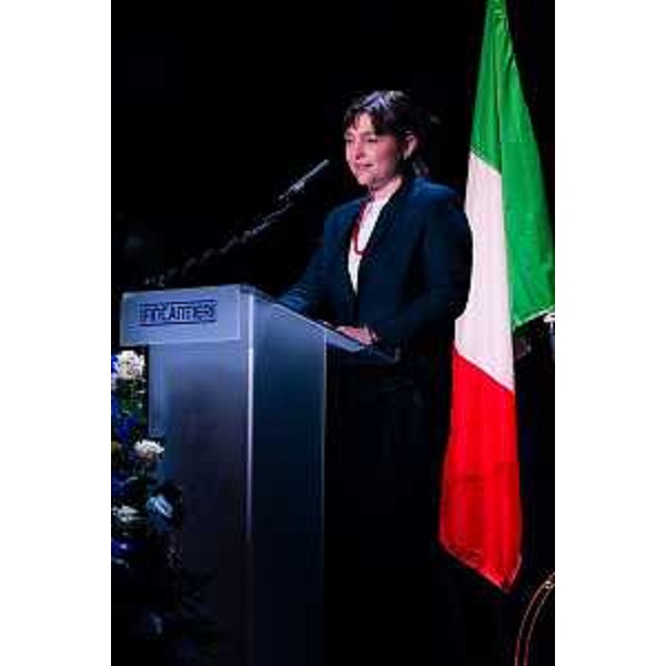 Debora Serracchiani (Presidente Regione Friuli Venezia Giulia) interviene alla cerimonia di consegna della nave da crociera Regal Princess, al Cantiere navale - Monfalcone 11/05/2014