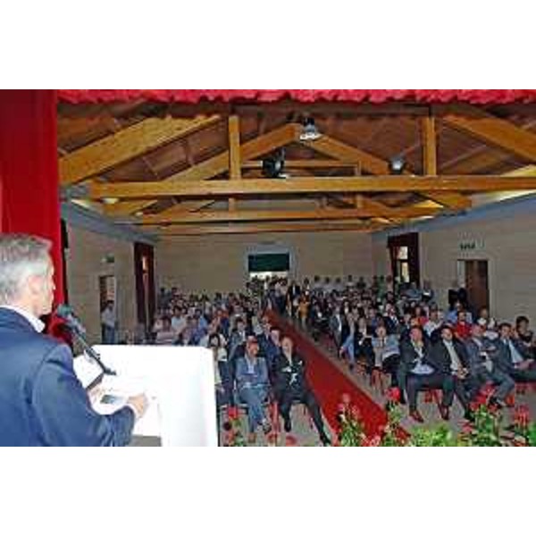 Riccardo Illy (Presidente Regione Friuli Venezia Giulia) alla celebrazione del ventennale di Agriforest, impresa che opera nel settore del recupero e delle sistemazioni ambientali. (Chiusaforte 13/07/07)