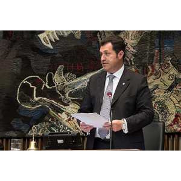 Franco Iacop (Presidente Consiglio regionale) interviene alla cerimonia del cinquantesimo anniversario della prima seduta dell'Assemblea regionale del Friuli Venezia Giulia - Trieste 26/05/2014