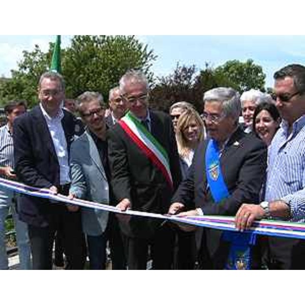 Sergio Bolzonello (Vicepresidente Regione FVG e assessore Attività produttive) all'inaugurazione del tratto Grado-Palmanova (via Aquileia) della CAAR-Ciclovia Alpe Adria Radweg - Aquileia 05/06/2014