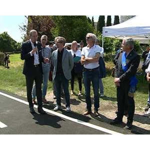 Sergio Bolzonello (Vicepresidente Regione FVG e assessore Attività produttive) all'inaugurazione del tratto Grado-Palmanova (via Aquileia) della CAAR-Ciclovia Alpe Adria Radweg - Aquileia 05/06/2014