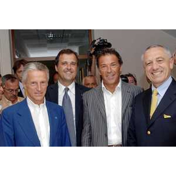 Riccardo Illy (Presidente Regione Friuli Venezia Giulia) con Joerg Haider (Governatore Carinzia) e Gianpietro Benedetti (Presidente e Amministratore delegato Danieli) in visita al gruppo siderurgico Danieli. (Buttrio 18/07/07)