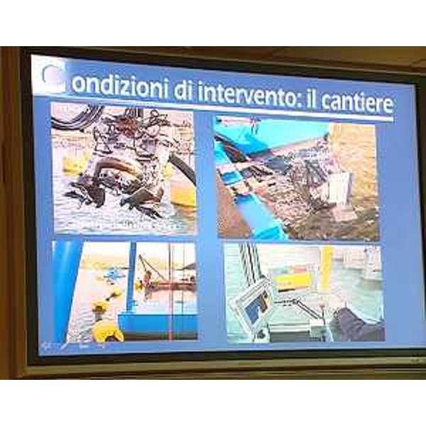 Illustrazione del Piano operativo di rimozione del sedimento nel Bacino di Ambiesta - Udine 13/06/2014