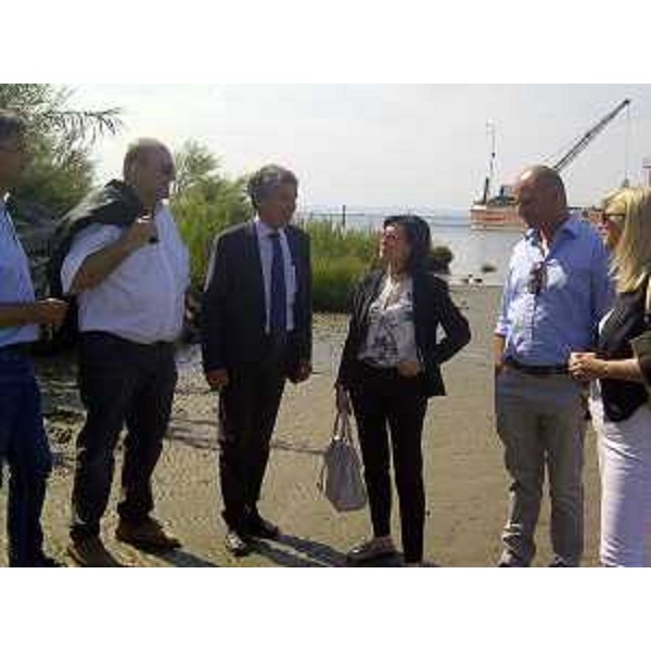 Sara Vito (Assessore regionale Ambiente) con Enzo Lorenzon e Gianpaolo Fontana (Presidente e direttore Consorzio Sviluppo Industriale Comune Monfalcone) e Silvia Altran (Sindaco Monfalcone) - Villaggio del Pescatore (TS) 18/06/2014