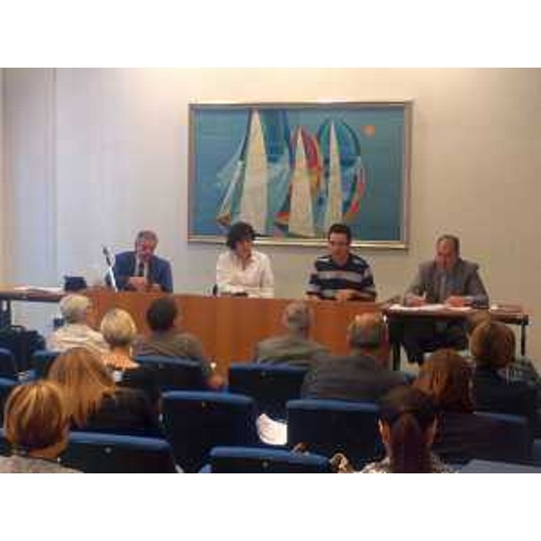 Ruggero Cortellino (Direttore centrale Lavoro Regione FVG), Loredana Panariti (Assessore regionale Lavoro), Luca Antonicelli (Servizio Lavoro Regione FVG) e Michelino De Carlo (INPS) - Trieste 18/06/2014